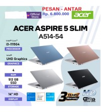 Acer Aspire A514-54 - core i3-1115G4  - DDR4 4GB | 512GB  |14" | FHD | W11  | OHS